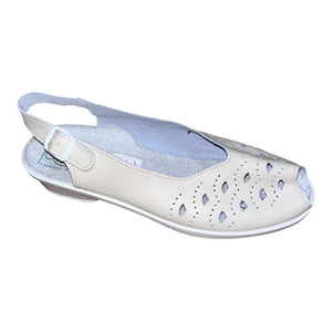 Chaussures sandales Femme compensées Modelle blanches et beiges