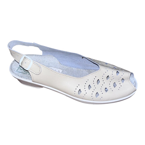 Chaussures sandales Femme compensées Modelle blanches et beiges