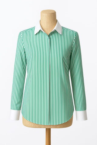 Chemise Capsule verte blanche femme