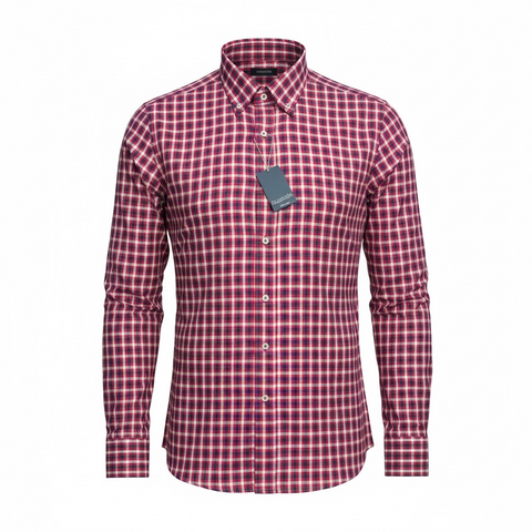 Chemise Tradicion rouge bleu et blanc homme