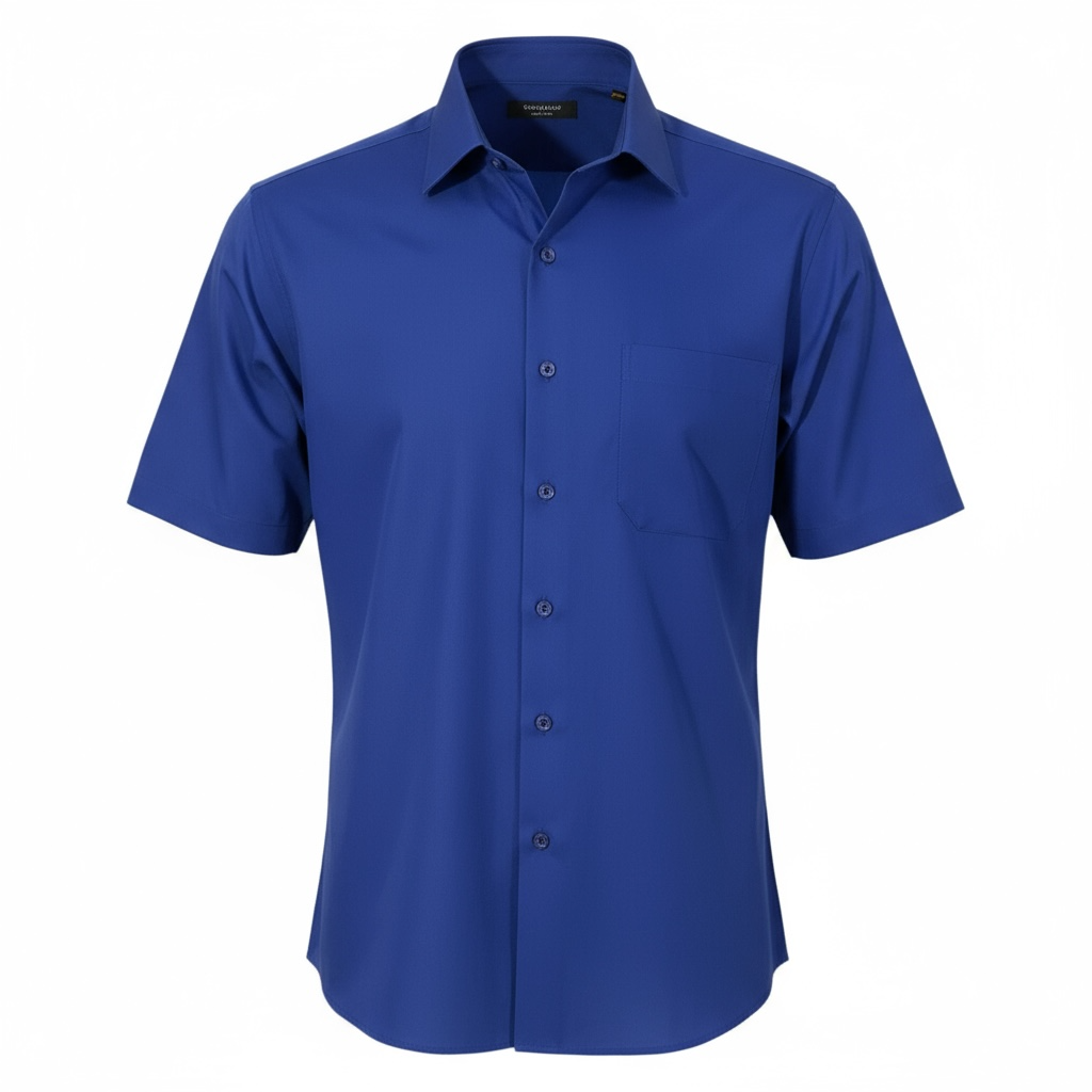 Chemise à boutons bleue homme