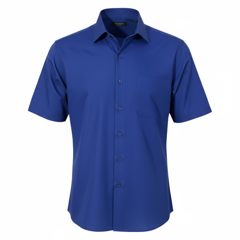 Chemise à boutons bleue homme