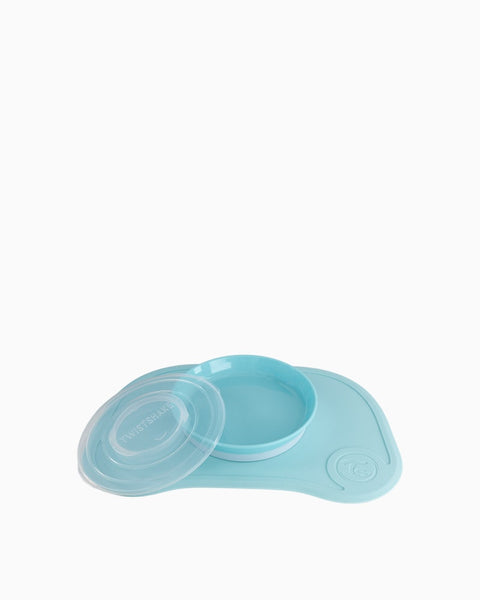 Click-Mat + Assiette TWISTSHAKE – Tapis repas antidérapant avec assiette enfant/Bébé et couvercle