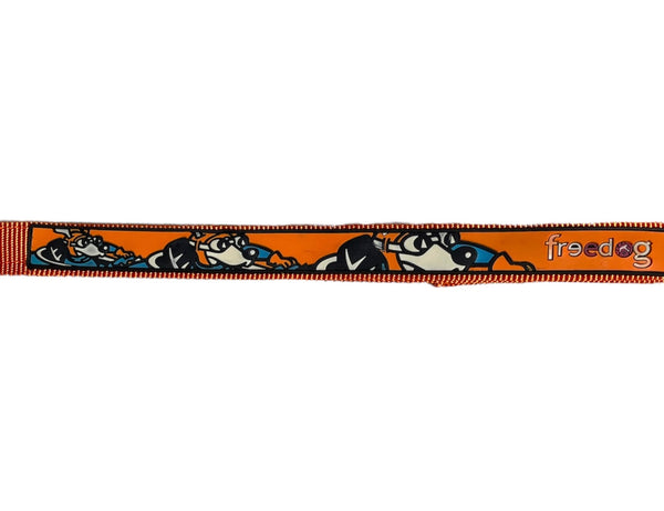Collier pour chien Freedog Orange en nylon – Taille réglable 25 mm (45-56 cm)