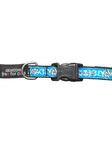 Collier pour chien Freedog en nylon ajustable – bleu – 15 mm (33-40 cm)