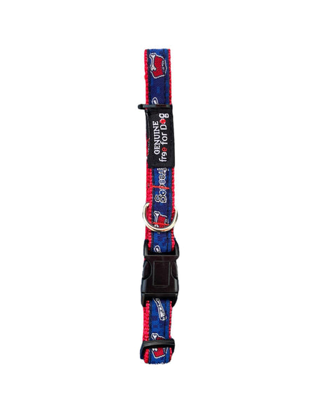 Collier pour chien Freedog en nylon ajustable – rouge et bleu – 15 mm (33-40 cm)