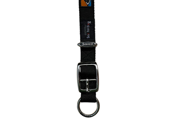 Collier pour chien Freedog noir en nylon – Taille réglable 25 mm (45-56 cm)