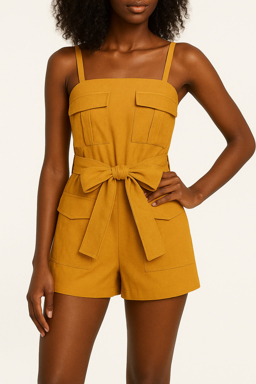 Combi short Amylynn jaune femme