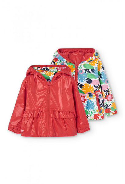 Coupe-vent imperméable réversible Boboli rouge fille