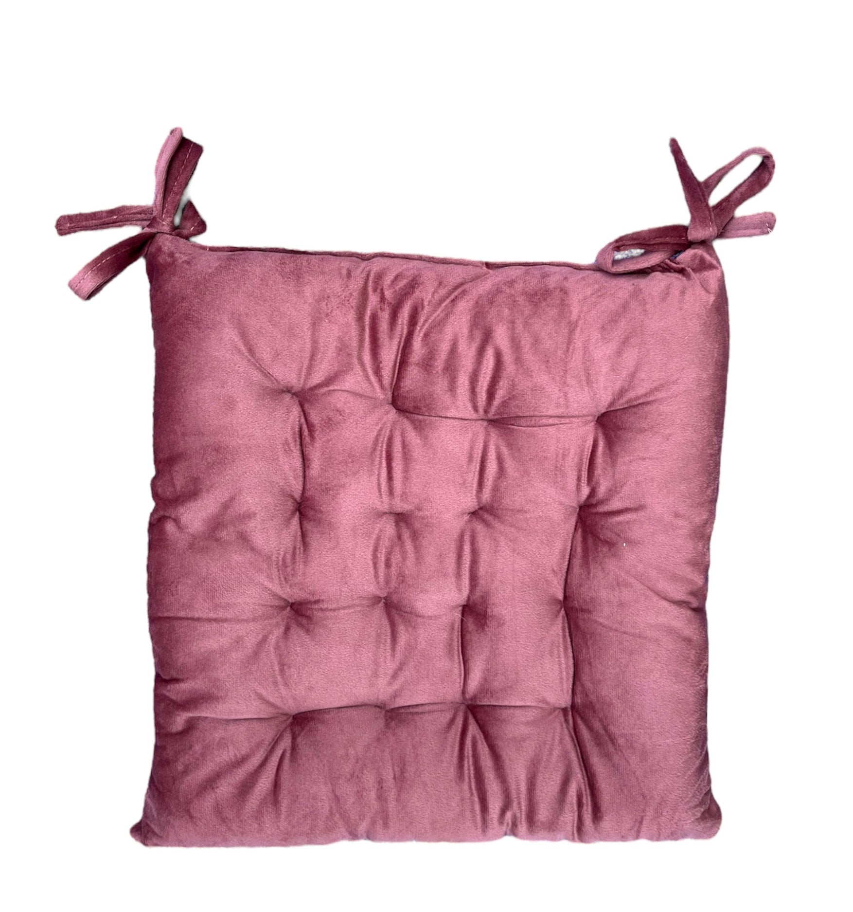Coussin galette de chaise 40×40 cm – Effet velours Rose