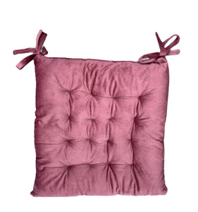 Coussin galette de chaise 40×40 cm – Effet velours Rose