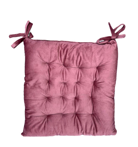 Coussin galette de chaise 40×40 cm – Effet velours Rose