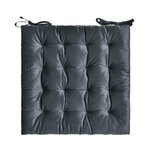 Coussin galette de chaise 40×40 cm – Effet velours gris