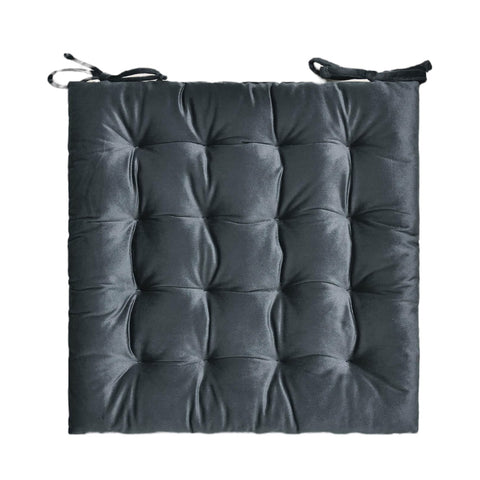 Coussin galette de chaise 40×40 cm – Effet velours gris