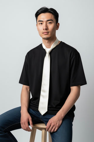 Cravate Bayard Blanc Écru Homme