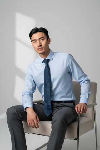 Cravate Bayard Bleu Marine / Blanc Homme