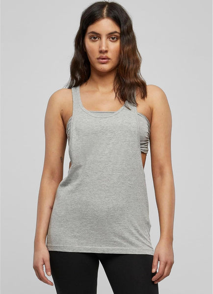 Débardeur ample gris femme