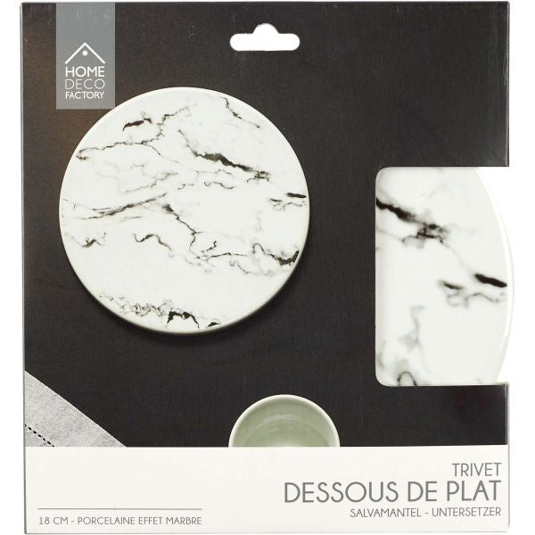 Dessous de plat 18 cm Home Deco Factory effet marbre en porcelaine