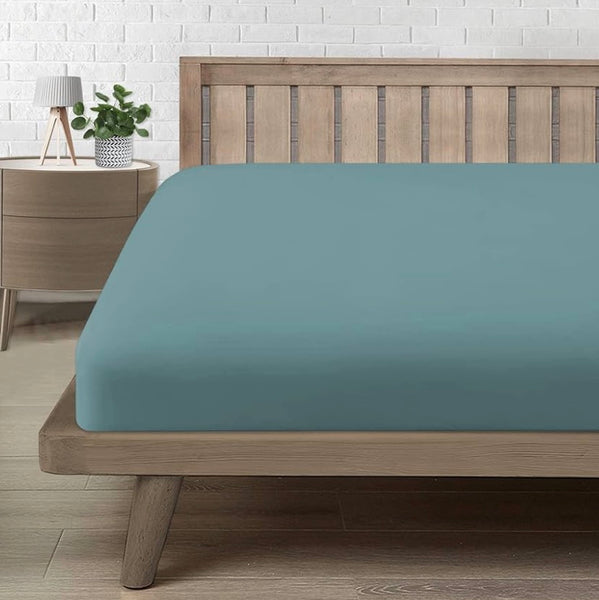 Drap-housse vert 140×190 cm +25 cm – 57 fils – 100 % coton