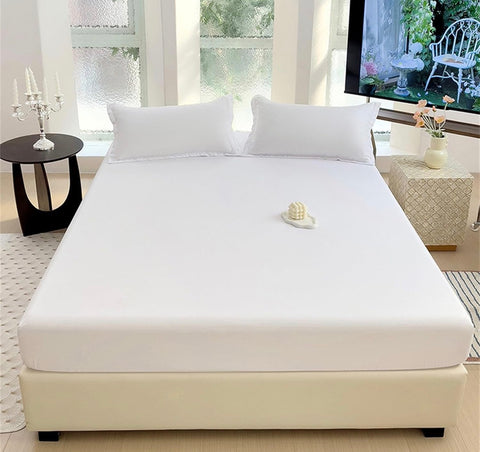 Drap-housse blanc 180×200 x 25 cm – 57 fils – 100 % coton
