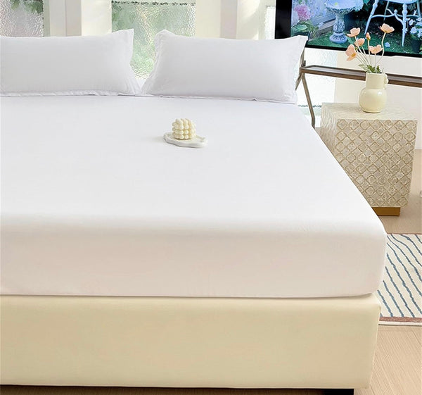 Drap-housse blanc 180×200 x 25 cm – 57 fils – 100 % coton