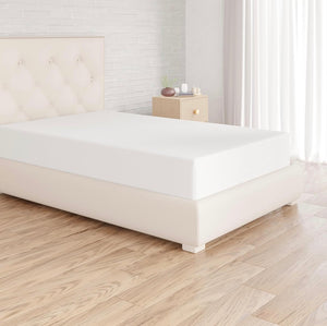 Drap-housse blanc 90×190 cm +25 cm – 57 fils – 100 % coton