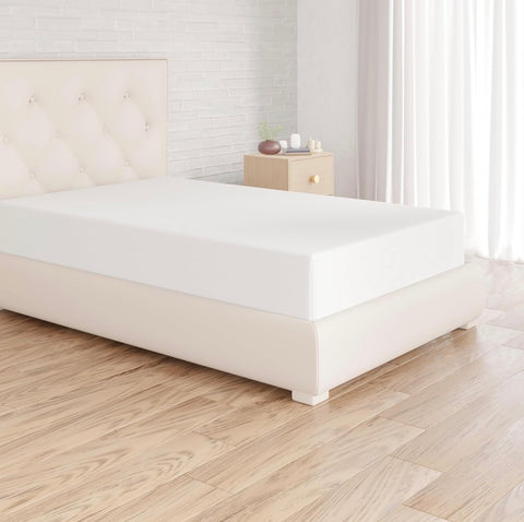Drap-housse blanc 90×190 cm +25 cm – 57 fils – 100 % coton