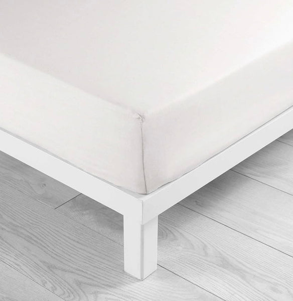 Drap-housse blanc 90×190 cm +25 cm – 57 fils – 100 % coton