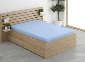 Drap-housse bleu ciel 180×200 cm +25 cm – 57 fils – 100 % coton