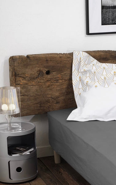 Drap-housse Décor de Maison 140×190 cm – Gris foncé – 57 fils – 100 % coton