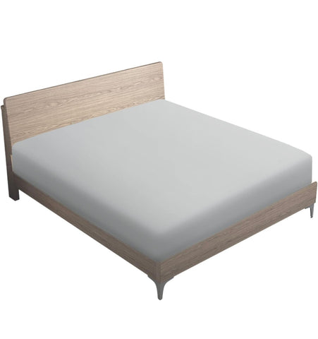 Drap-housse gris clair 140×190 cm +25 cm – 57 fils – 100 % coton
