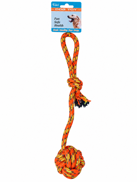 Corde Jouet pour chien ForPet – Orange fluo – 41 cm