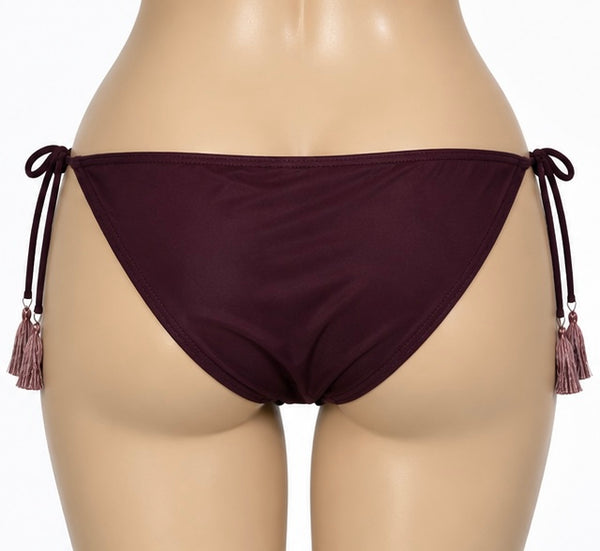 Bas maillot bain bordeaux bordure texturée rosée bordeaux Ardène swim