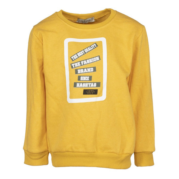 Ensemble pull + doudoune sans manche Hashtag jaune/gris Garçon