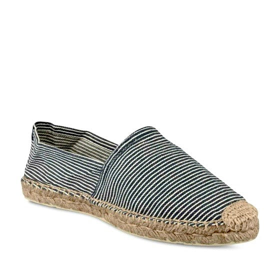 Espadrille Diegos Noir Blanc Rayure Unisexe