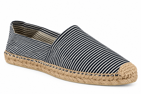 Espadrille Diegos Noir Blanc Rayure Unisexe