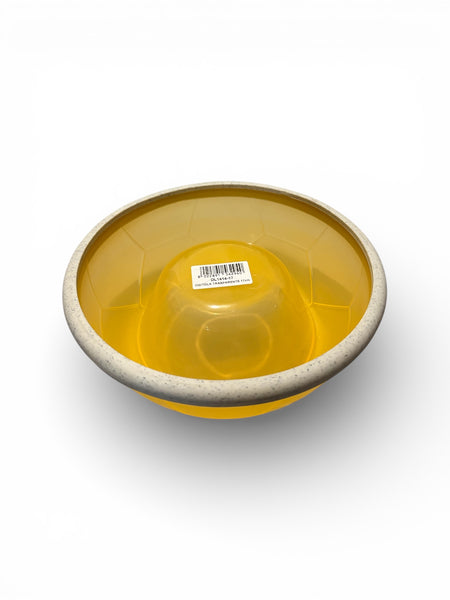 Gamelle chat/chien transparente orange forme ballon – 17 cm
