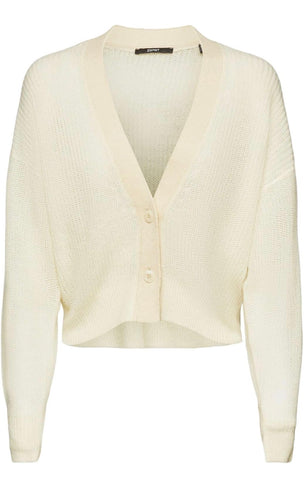 Gilet Esprit maille douce 2 boutons - Blanc Femme