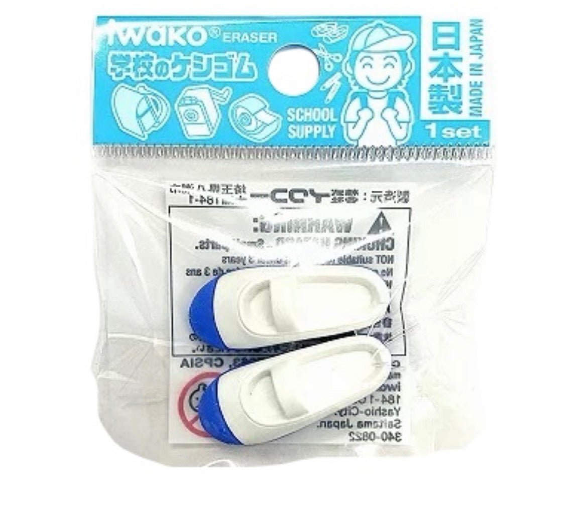 Gomme chaussures bleu et blanc Iwako