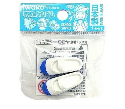 Gomme chaussures bleu et blanc Iwako