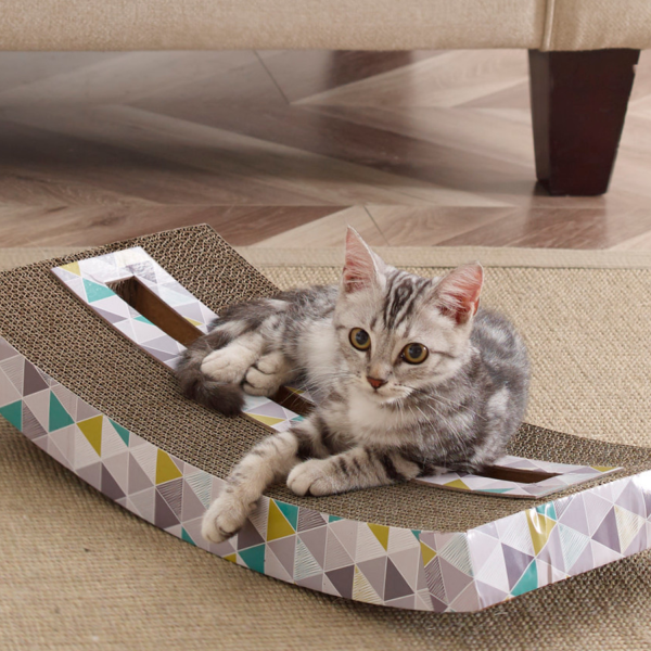 Griffoir pour chat réversible avec clochette – 50 x 25,5 cm