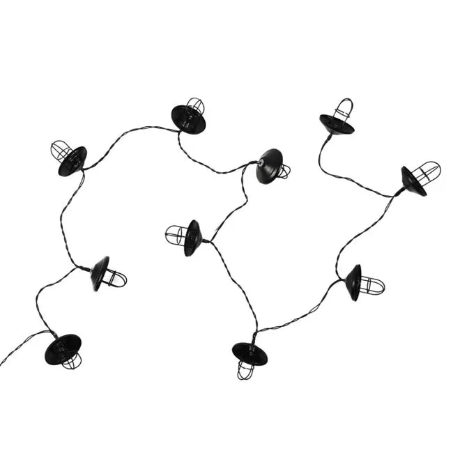 Guirlande Lumineuse Home Deco factory 10 LED "Lanterne" 192cm Noir