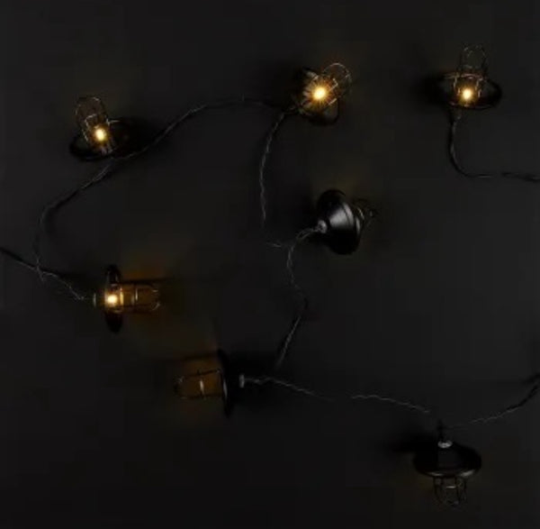 Guirlande Lumineuse Home Deco factory 10 LED "Lanterne" 192cm Noir