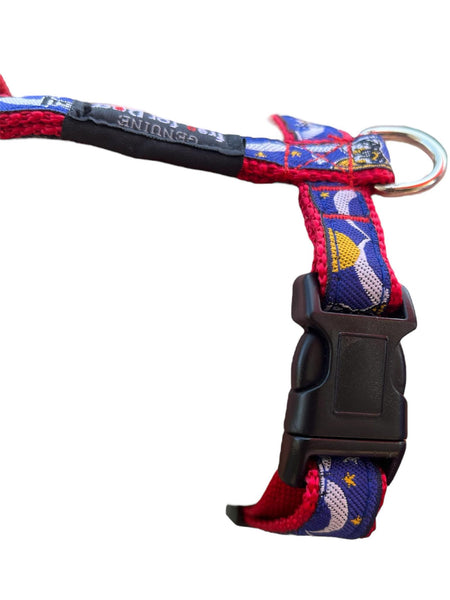 Harnais pour chien Freedog en nylon – Rouge et bleu – Taille ajustable 25 à 40 cm