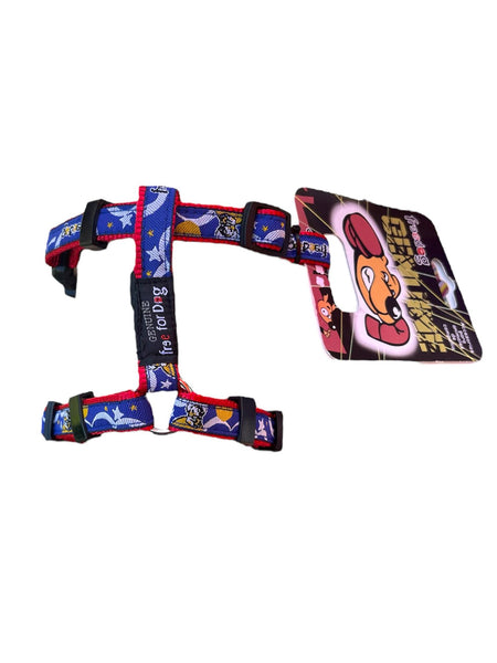 Harnais pour chien Freedog en nylon – Rouge et bleu – Taille ajustable 25 à 40 cm