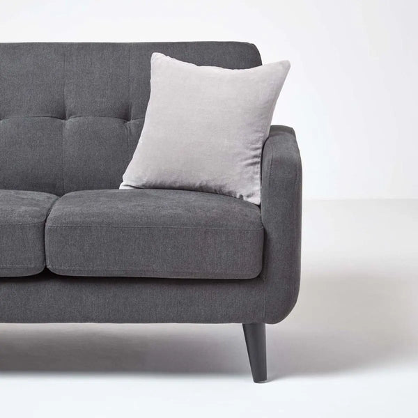 Housse de coussin grise – 45×45 cm – Velours 100 % polyester