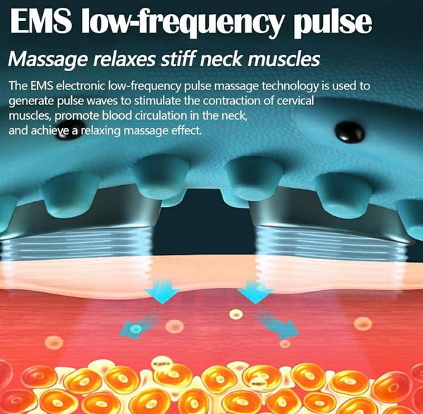 Masseur Cervical EMS Chauffant Sans Fil