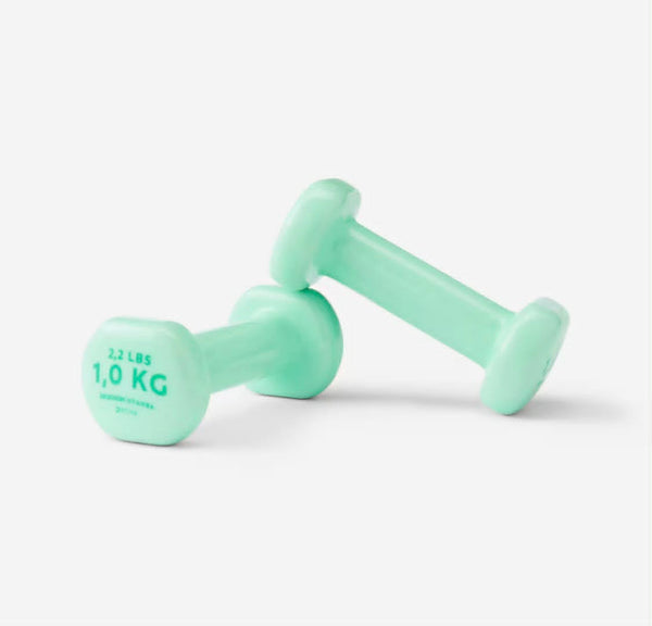 X2 haltères Domyos fitness 1 kg vert clair