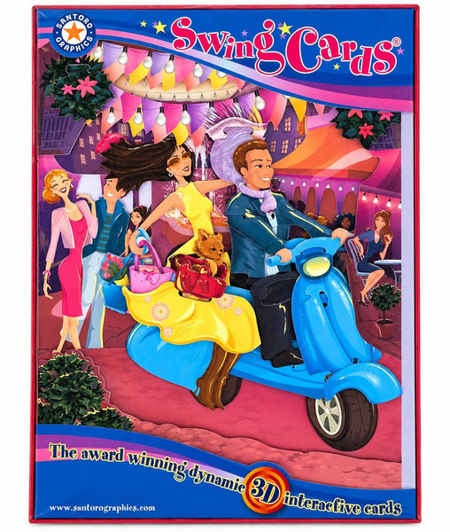 Carte de Voeux 3D Intéractive Santoro London Couple Scooter