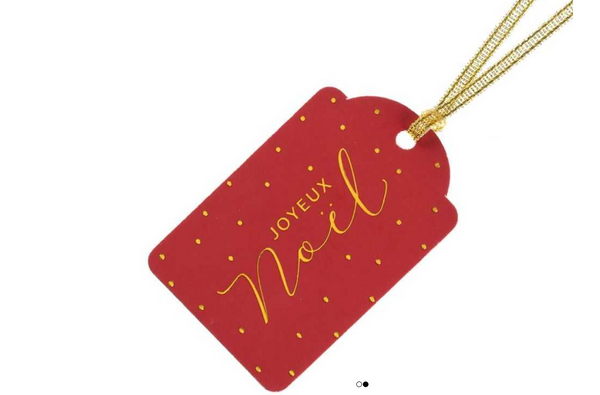 Marque-places Santex Noël rouge effet velours avec cordelette 16 cm X5